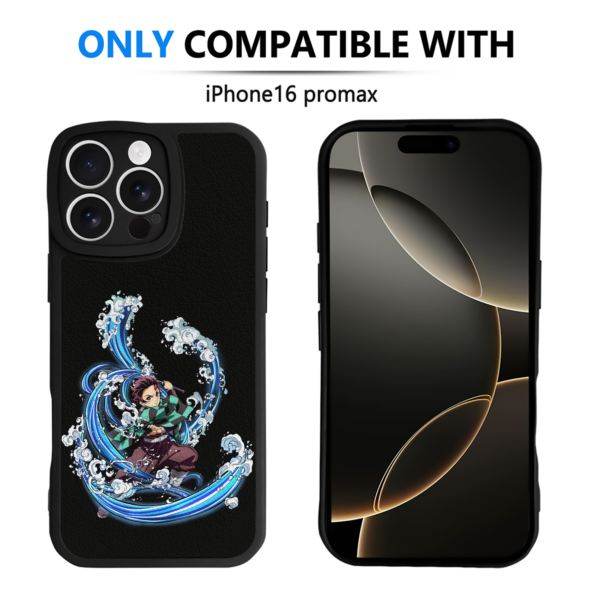 （画像用） 鬼滅の刃 竈門 炭治郎／かまど たんじろう Kamado Tanjirou 【iPhone 16シリーズ対応】シリコンスマホケース（レザー調） 材質：シリコン
